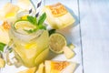 Melon lemonade or mojito Royalty Free Stock Photo