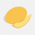 Melon and melon slice isometric icon Royalty Free Stock Photo