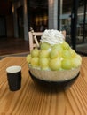 Melon shaved ice or Bingsu