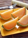 Melon slice shape jelly dessert
