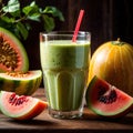 Melon Smoothie, fresh melon fruit drink, think smoothie nectar