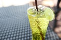 Melon soda witn lime Royalty Free Stock Photo