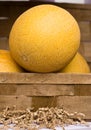 Melon in wood box Royalty Free Stock Photo