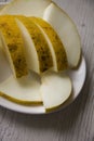 Melon on wooden background