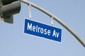 Melrose Ave Street Sign Royalty Free Stock Photo