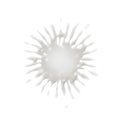 Melt circle paint drip, splash with drops, liquid shape graffiti blob isolated on background Royalty Free Stock Photo