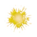 Melt circle paint drip, splash with drops, liquid shape graffiti blob isolated on background Royalty Free Stock Photo