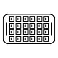 Melt ice cube tray icon outline vector. Water container