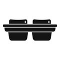 Melt ice cube tray icon simple vector. Water container