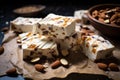 Melt-in-mouth Nutty nougat. Generate Ai