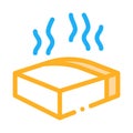 Melt piece of cheese icon vector outline illustration Royalty Free Stock Photo