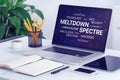 Meltdown and spectre threat concept on laptop screen Royalty Free Stock Photo