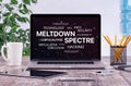 Meltdown and spectre threat concept on laptop screen in office workplace Royalty Free Stock Photo