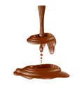 Melted braun chocolate, liquid in 3d