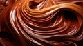 Melted brown sweet caramel, pastry caramel and chocolate waves Royalty Free Stock Photo