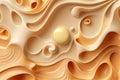 Melted Caramel Texture, Ice Cream Waves, Smooth Icecream Background, Silky Flowing Yogurt Mockup, Abstract Generative AI Royalty Free Stock Photo