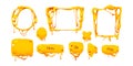 Melted cheese buttons cartoon set, game ui design