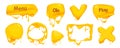 Melted cheese buttons mega set in cartoon graphic design. Vector illustration Royalty Free Stock Photo