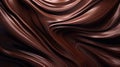 Melted chocolate background. Brown liquid swirls. Generative AI Royalty Free Stock Photo