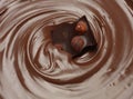 Melted chocolate background melting chocolate chocolate background Royalty Free Stock Photo