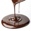 Melted chocolate drip isolated on white background Royalty Free Stock Photo