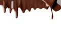 Melted chocolate drip. Milk chocolate liquid texture. Flowing creamy swirl wave