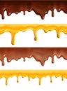 Melted chocolate and dripping honey seamless pattern