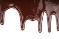 Melted chocolate dripping isolated on white background Royalty Free Stock Photo