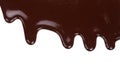 Melted chocolate dripping isolated on white background Royalty Free Stock Photo