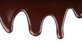 Melted chocolate dripping isolated on white background Royalty Free Stock Photo