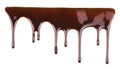 Melted chocolate dripping on white background Royalty Free Stock Photo