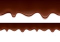 Melted chocolate drips - horizontal border. Royalty Free Stock Photo