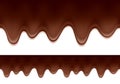 Melted chocolate drips - horizontal border. Royalty Free Stock Photo