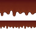 Melted chocolate drips - horizontal border. Royalty Free Stock Photo