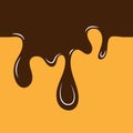 Melted chocolate drips - seamless horizontal border. Seamless pattern for your design Royalty Free Stock Photo