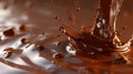 Melted chocolate flows, creating a luxurious and abstract liquid background, Ai Generated