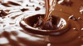 Melted chocolate flows, creating a luxurious and abstract liquid background, Ai Generated