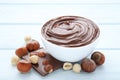 Melted chocolate with hazelnuts Royalty Free Stock Photo