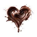 Melted Chocolate Heart A Delicious Visual against transparent background Royalty Free Stock Photo