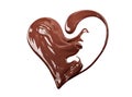 Melted chocolate heart. Royalty Free Stock Photo