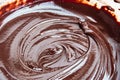 Melted chocolate sauce up-close macro swirl pattern