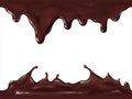 Melted chocolate seamless texture isolated on white background Royalty Free Stock Photo