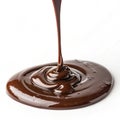 Melted chocolate stream isolated on white background Royalty Free Stock Photo