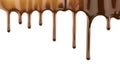 Melted chocolate streams on white Royalty Free Stock Photo