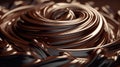 Melted chocolate swirl background. Generative Ai Royalty Free Stock Photo