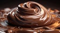 Melted chocolate swirl background. Generative Ai Royalty Free Stock Photo