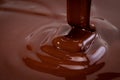 Melted chocolate swirl background. Liquid chocolate close-up Royalty Free Stock Photo