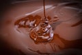 Melted chocolate swirl background. Liquid chocolate close-up Royalty Free Stock Photo