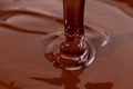 Melted chocolate swirl background. Liquid chocolate close-up Royalty Free Stock Photo