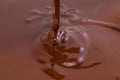 Melted chocolate swirl background. Liquid chocolate close-up Royalty Free Stock Photo